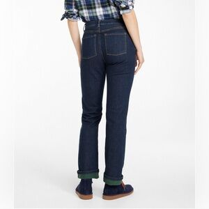 NWT LL Bean True Shape High-Rise Straight-Leg Fleece-Lined | 8 Petite |rinsed